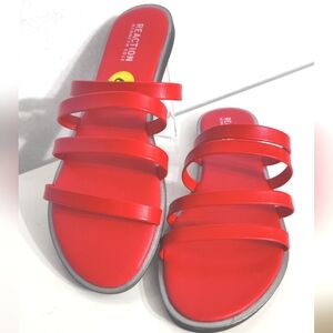Kenneth Cole Reaction‎ Sloan Four Band Womens Sandals Size 9 - Red